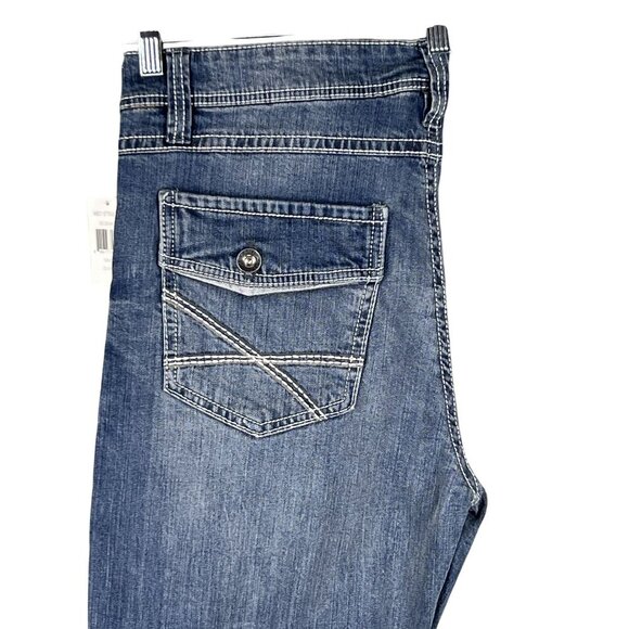 TK Axel NWT Men 36x32 Slim Boot Stretch Jeans Denim Back Flap Deco 5 Pockets - Picture 11 of 13